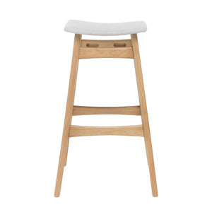 English Elm Christopher Knight Home® - Bar Stool Set Of 2 - Elegant Mid-Century Modern Design With Light Beige Upholstery & Oak Finish 58922.00LBE