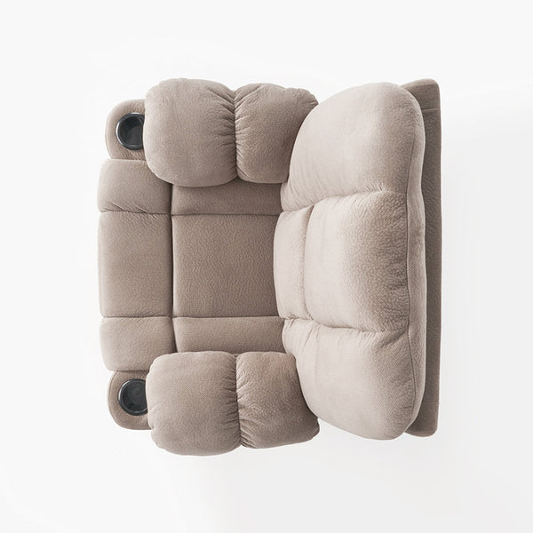English Elm Christopher Knight Home® - Luxurious Manual Recliner Chair with Skin-Friendly Fabric, Dual Cup Holders, Ergonomic Padded Comfort Coffee 57578.00LAT