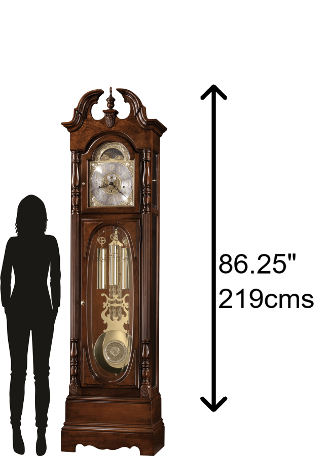 Hekman Furniture 611042 Stunning Robinson Grandfather Clock - Elegant Cherry Bordeaux Design With Chime Features Cherry Bordeaux Robinson Grandfather Clock 611042