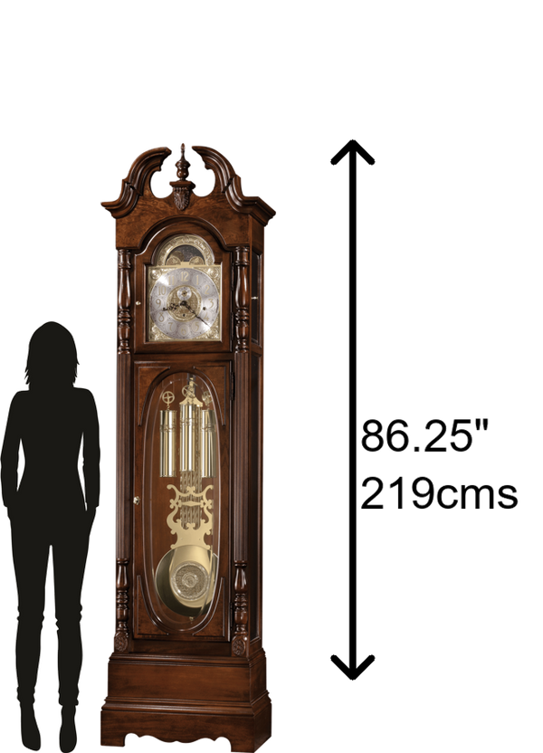 Hekman Furniture 611042 Stunning Robinson Grandfather Clock - Elegant Cherry Bordeaux Design With Chime Features Cherry Bordeaux Robinson Grandfather Clock 611042