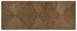 Hooker Furniture Chapman White Oak Extendable Dining Table In Sorrel With Hand‑Hammered Pewter Accents, 24" Leaf 6033-75200-85