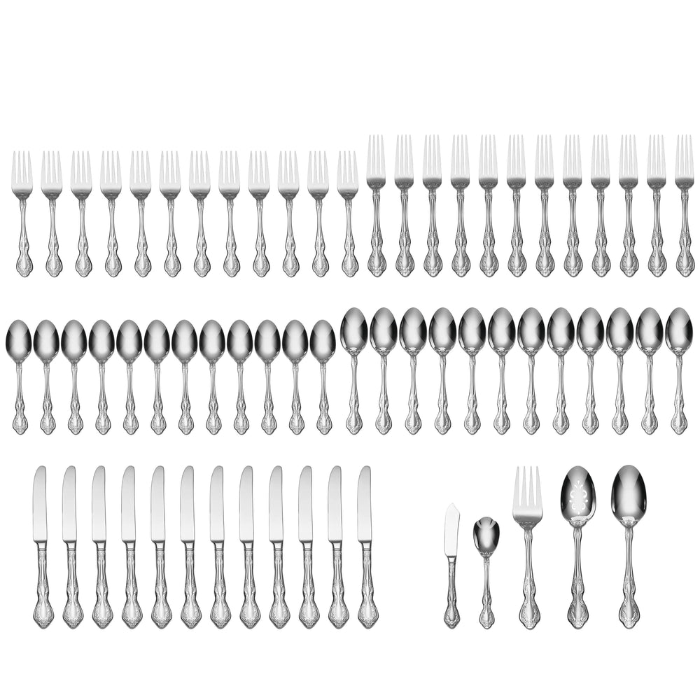 Lenox Oneida Mandolina 65 Piece Fine Flatware Set, Service for 12 Metallic, STAINLESS METAL F019065AL20