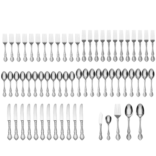 Lenox Oneida Mandolina 65 Piece Fine Flatware Set, Service for 12 Metallic, STAINLESS METAL F019065AL20