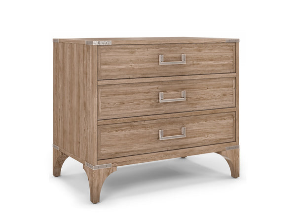 A.R.T. Furniture Passage Natural Oak Bedside Chest With 3 Soft-close Drawers & Usb Ports For Modern Bedroom Style Brown Ash Solids,Knotty Oak Veneers,Metal 287142-2302