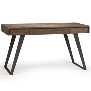 English Elm Lowry - Handcrafted Solid Acacia Desk With Rustic Finish, Metal Accents & Spacious Workspace Design B136P158879