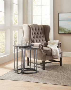 Hooker Furniture Nesting Two-Tone Painted Wood Accent Tables With Black Gunmetal Frame — Space-Saving Industrial Chic (98) 500-50-949-DKW