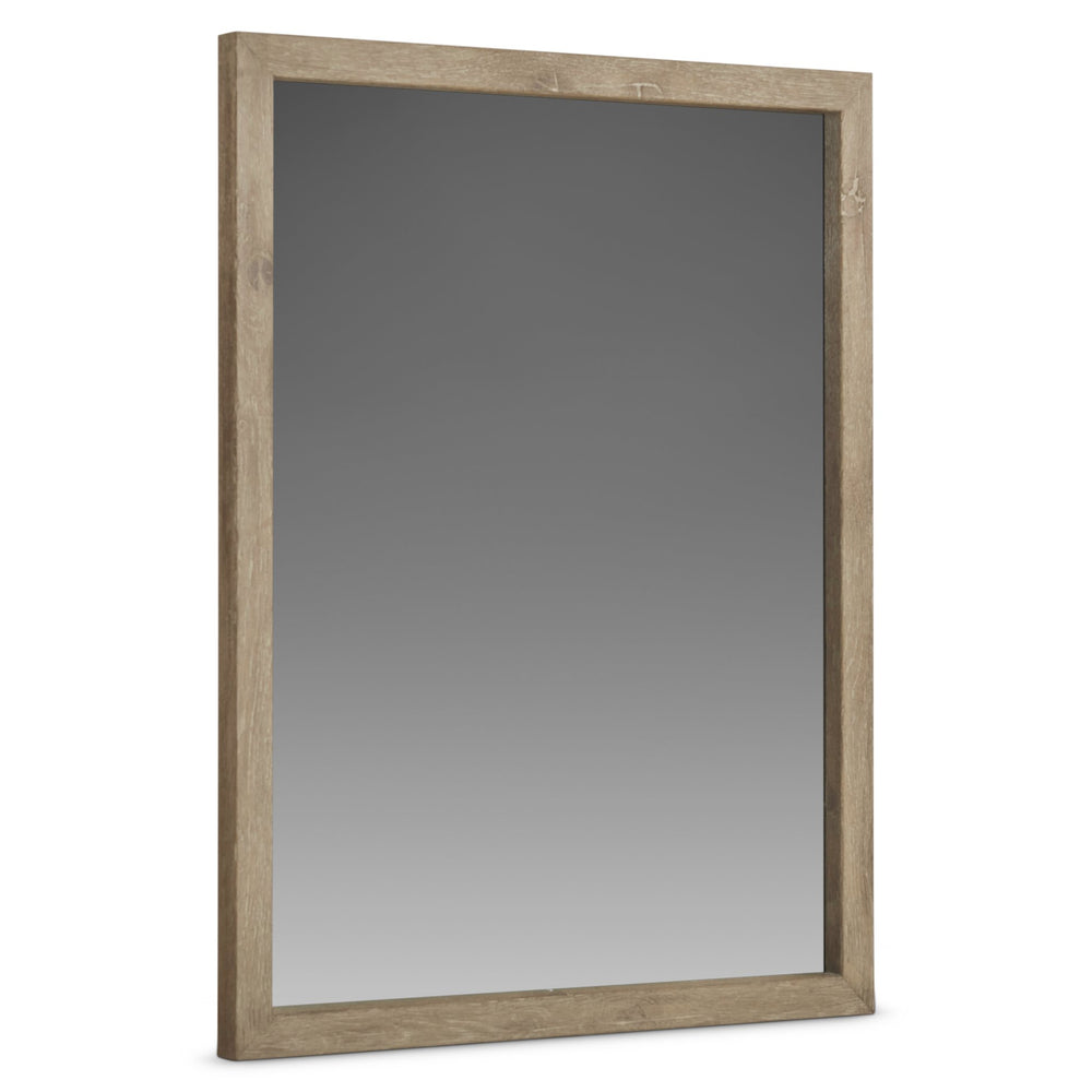 Bernhardt Bernhardt Tribeca Mirror — Aurum White Oak 46" X 34.5" Rustic-Modern Square Frame, Reversible Hang 333333
