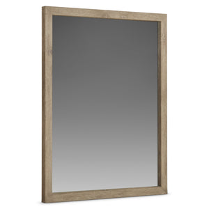 Bernhardt Bernhardt Tribeca Mirror — Aurum White Oak 46" X 34.5" Rustic-Modern Square Frame, Reversible Hang 333333