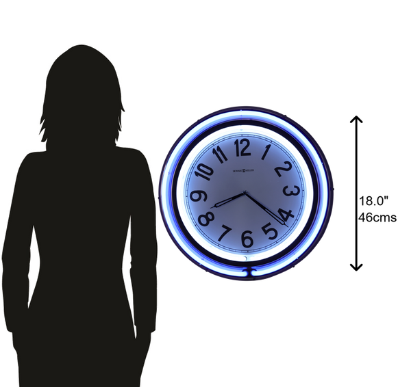 Hekman Furniture 625752 Neon Metal Wall Clock - Retro 1980s Inspired Design With Vibrant Colors And Quartz Movement  Studio Neon Wall Clock 625752