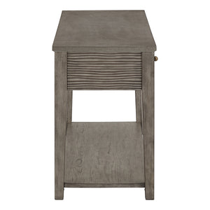 Homelegance By Top-Line Juniper Antique Grey Finish Grey Fiber Cement Table with Self Grey Rubberwood