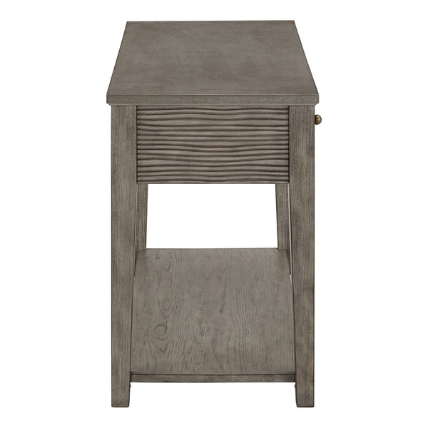 Homelegance By Top-Line Juniper Antique Grey Finish Grey Fiber Cement Table with Self Grey Rubberwood