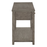 Homelegance By Top-Line Juniper Antique Grey Finish Grey Fiber Cement Table with Self Grey Rubberwood