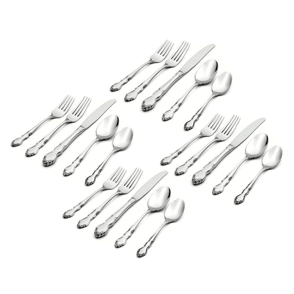 Lenox Oneida Dover 20 Piece Fine Flatware Set, Service for 4 Metallic, STAINLESS METAL 2766020AL20