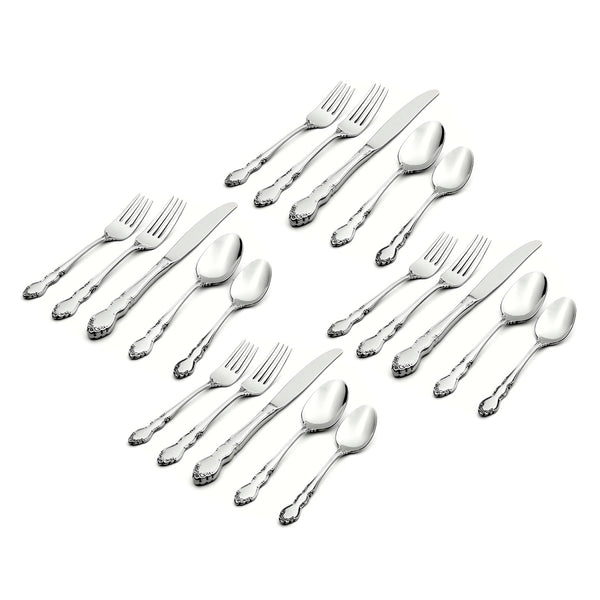 Lenox Oneida Dover 20 Piece Fine Flatware Set, Service for 4 Metallic, STAINLESS METAL 2766020AL20
