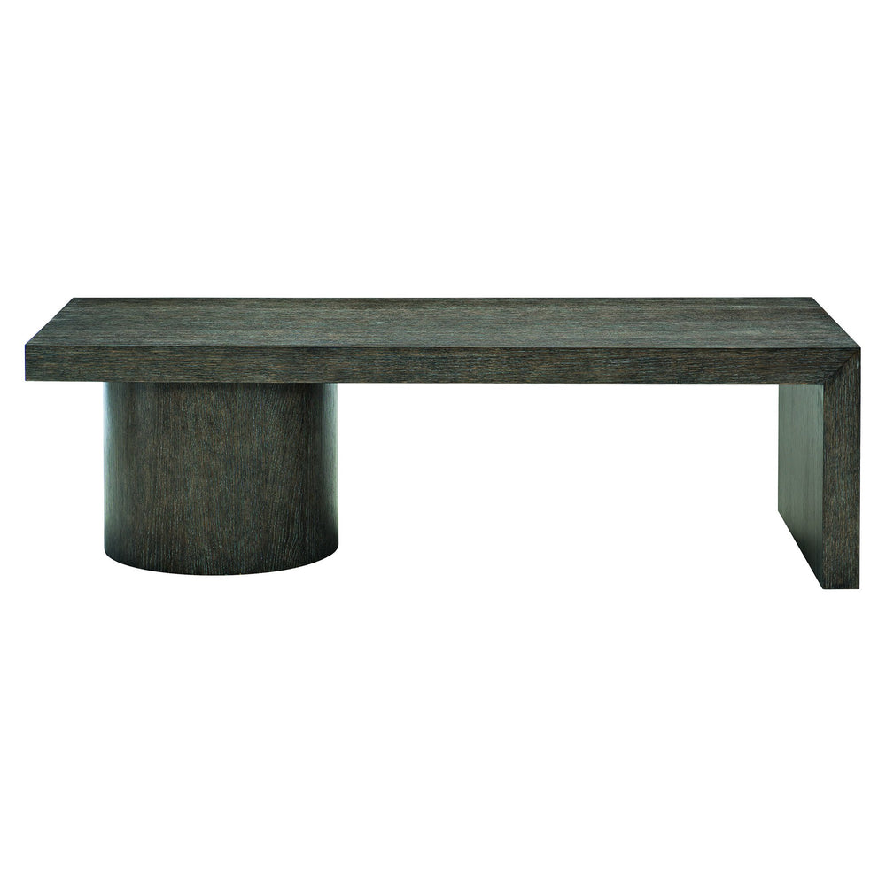 Bernhardt Bernhardt Rustic Modern Linea Rectangular Cocktail Table — 60"W Cerused Charcoal Oak Veneer Design 384022B