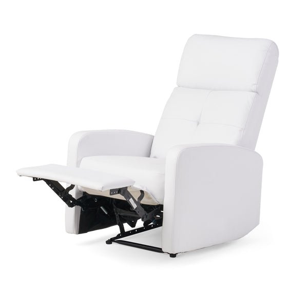 English Elm Christopher Knight Home® - RECLINER Plush PU Upholstered Push-Back Recliner with Contemporary Minimalist Design and Comfort White 57575.00WHI