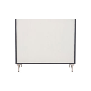 Bernhardt Bernhardt Glamorous Two-Tone Nightstand With Floating Soft-Close Drawers, Usb Charging Port Eggshell; Onyx 34" W x 19" D x 30.13" H 307229