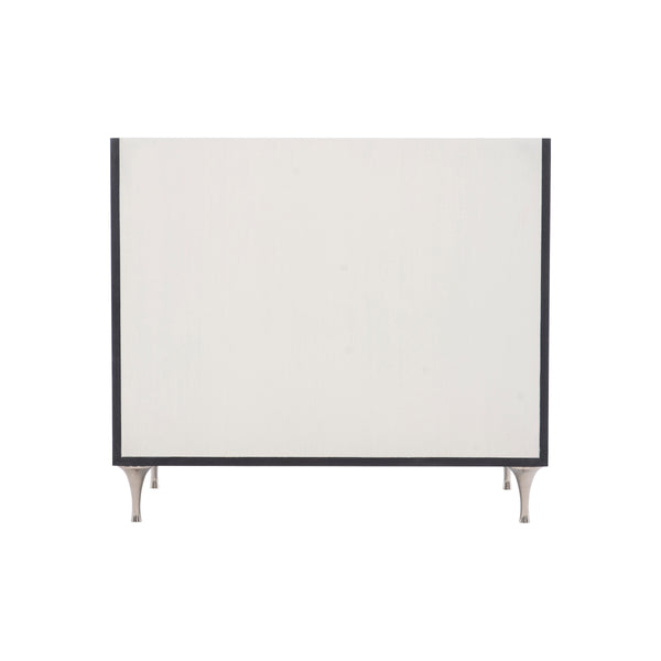 Bernhardt Bernhardt Glamorous Two-Tone Nightstand With Floating Soft-Close Drawers, Usb Charging Port Eggshell; Onyx 34" W x 19" D x 30.13" H 307229