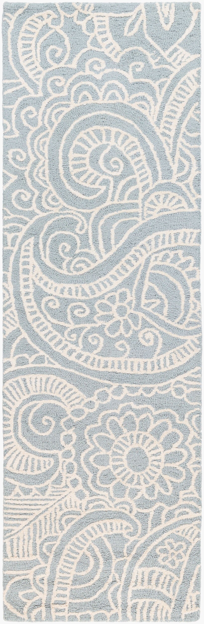 Surya Queensland Modern 2'6" X 8' Handmade Rug - Durable, Eco-friendly, Easy To Clean, Stylish Decor Piece Slate Viscose,Wool Qsl1001-268