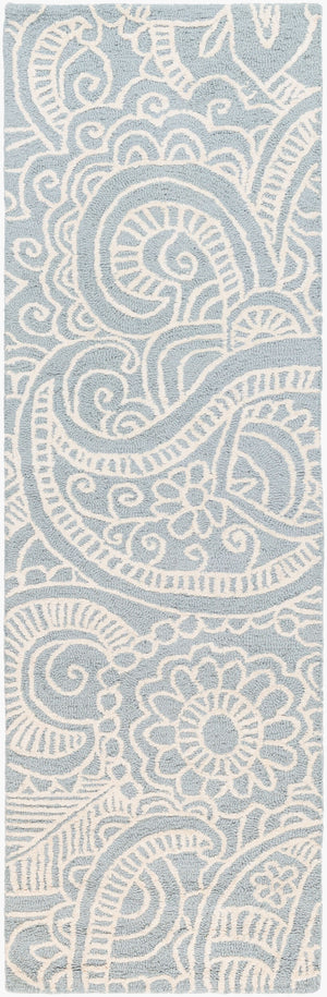 Surya Queensland Modern 2'6" X 8' Handmade Rug - Durable, Eco-friendly, Easy To Clean, Stylish Decor Piece Slate Viscose,Wool Qsl1001-268