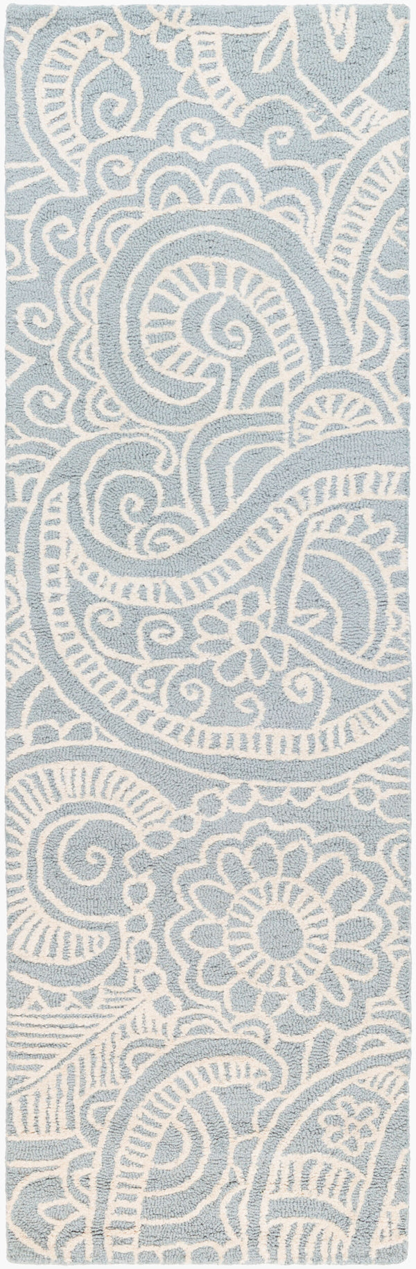 Surya Queensland Modern 2'6" X 8' Handmade Rug - Durable, Eco-friendly, Easy To Clean, Stylish Decor Piece Slate Viscose,Wool Qsl1001-268