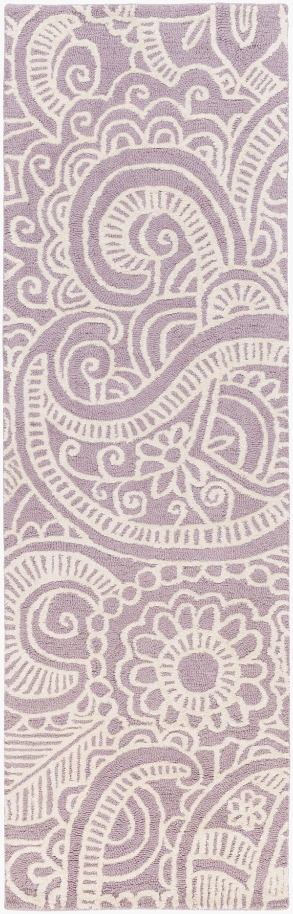 Surya Queensland Modern 2'6" X 8' Handmade Rug - Durable, Eco-friendly, Easy To Clean, Stylish Decor Piece Lilac Viscose,Wool Qsl1003-268