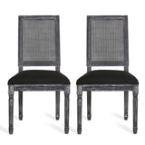 Christopher Knight Home® - Noble House - Regina French Country Wood and Cane Upholstered Dining Chair - Set of 2