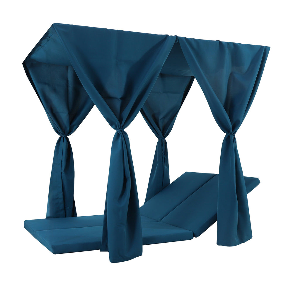English Elm Kenzie Daybed Cushion and Curtain Set for Bedroom Nook Sunroom Lounge Retreat Blue 71046.00CUSH-BLU