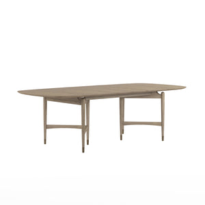 A.R.T. Furniture Finn Rectangular Dining Table – Mid-century Modern Design With Extendable Leaves & Antique Gold Accents Light Brown Parawood Solids,Elm Veneer,Metal 313220-2803