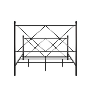 Homelegance By Top-Line Mila Double X Black Metal Bed Black Metal
