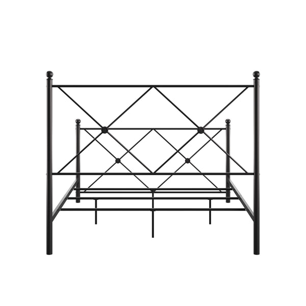 Homelegance By Top-Line Mila Double X Black Metal Bed Black Metal