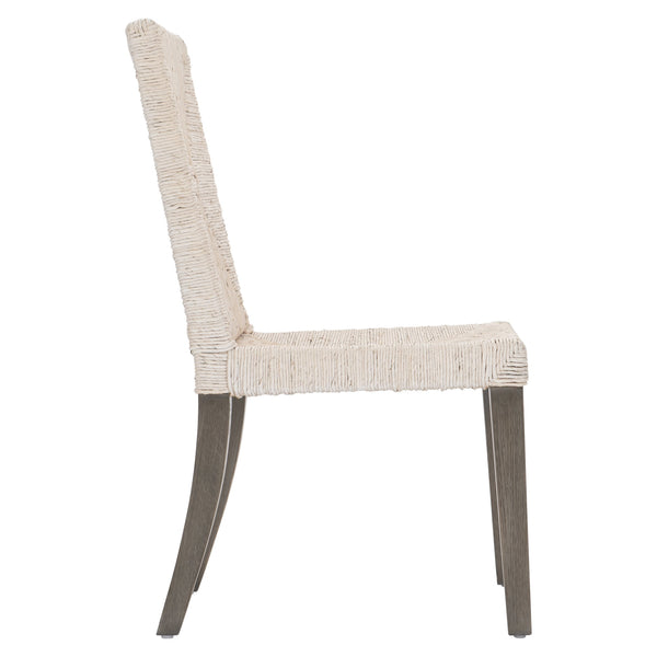 Bernhardt Bernhardt Palma Side Chair With Woven Abaca Diamond Back, Rustic Grey Oak Legs, Coastal-Modern Comfort 309561