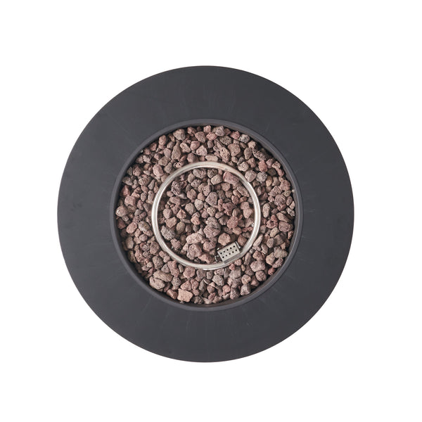 English Elm 32" Round Propane Fire Pit 40000 Btu Powder Coated Iron Outdoor Patio Centerpiece 67759.00DGRY-40K