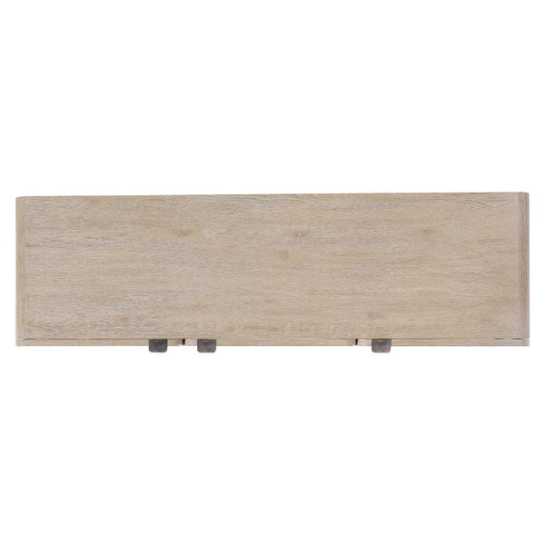 Bernhardt Bernhardt Antibes Buffet With Rustic Oak & Concrete Pedestal Bases — Sculptural Storage, Adjustable Shelves 350134