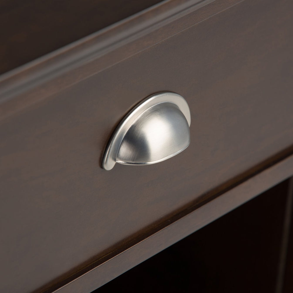 English Elm Acadian Handcrafted Bedside Table in Brunette Brown - Solid Wood, Drawer & Open Storage, Transitional Design B136P159417