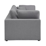 Homelegance By Top-Line Nazeen Grey Linen Weave Down Blend Loveseat Grey Linen