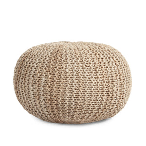 English Elm Christopher Knight Home® - HANDMADE JUTE POUF Natural Cable Knit Boho Accent Seat & Footrest – Versatile Handmade Décor Cushion 72308.00