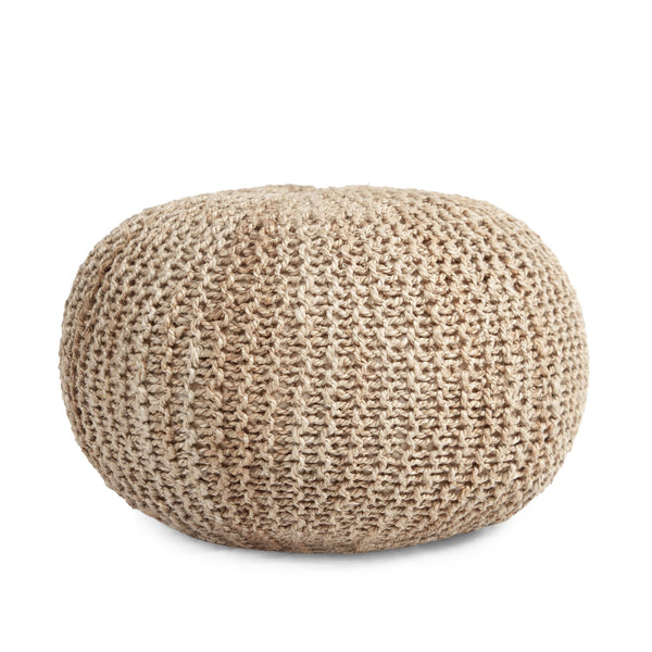 English Elm Christopher Knight Home® - HANDMADE JUTE POUF Natural Cable Knit Boho Accent Seat & Footrest – Versatile Handmade Décor Cushion 72308.00
