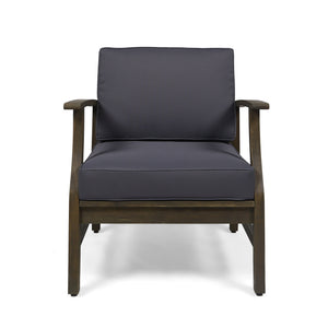 English Elm Perla Solid Acacia Outdoor Club Chair Slatted Hardwood Frame Resort Patio Seat 61442.00GDGRY-61442.00GDGRY
