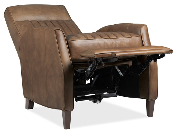 Hooker Furniture Denver Top-grain Leather Push Back Recliner with Hardwood Frame Transitional Lounge RC843-PB-088