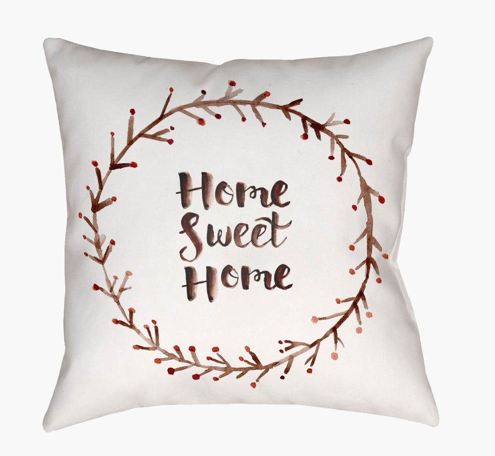 Livabliss Home Sweet Woven Needlework Accent Pillow Rustic Farmhouse Polyfill Square Decor QTE019-2020