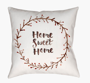 Livabliss Home Sweet Woven Needlework Accent Pillow Rustic Farmhouse Polyfill Square Decor QTE019-2020