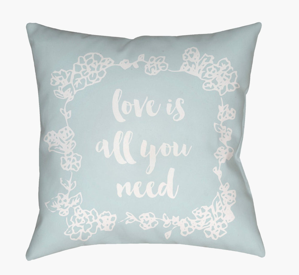 Livabliss Love All You Need Woven Square Accent Pillow Graphic Sentiment for Sofa or Bed QTE043-1818