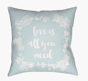 Livabliss Love All You Need Woven Square Accent Pillow Graphic Sentiment for Sofa or Bed QTE043-1818