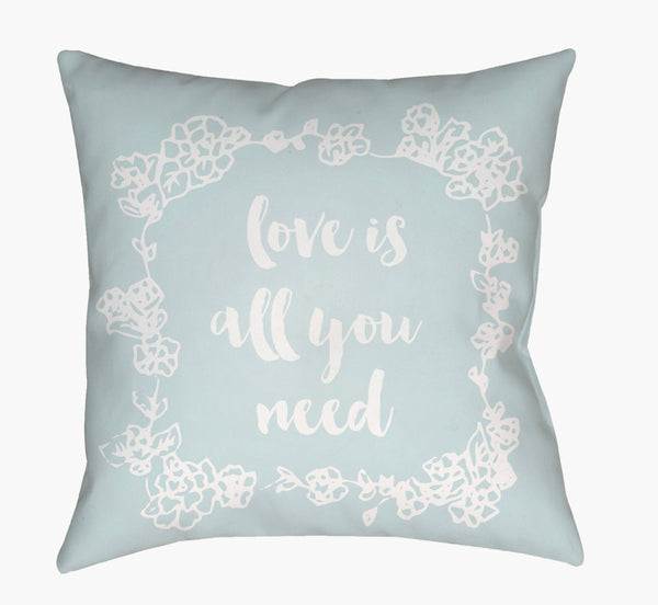 Livabliss Love All You Need Woven Square Accent Pillow Graphic Sentiment for Sofa or Bed QTE043-1818