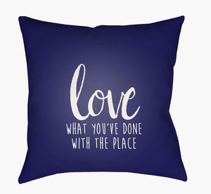 Livabliss Love the Place Geometric Woven Polyester Accent Pillow for Sofa Chair or Bed QTE053-1818
