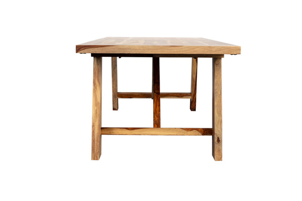 Porter Designs Kalispell Solid Sheesham Wood Dining Table - Handcrafted Arts & Crafts Elegance Natural Wood 07-196-01-2419