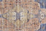 Feizy Rugs Percy Transitional Medallion Area Rug - Durable, Machine Washable, Stylishly Distressed Design For Any Space Red,Tan,Blue Polyester,Cotton,Viscose Prc39apfrstbluf71