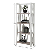 Parker House Americana Modern - Cotton Etagere Bookcase Cotton with Weathered Natural Shelves Poplar Solids / Birch Veneers with Oak Shelves AME#330-COT