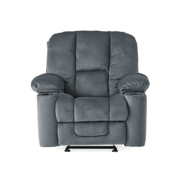 English Elm Christopher Knight Home® - Luxurious Manual Recliner Chair with Skin-Friendly Fabric, Dual Cup Holders, Ergonomic Padded Comfort Silver 57578.00STL